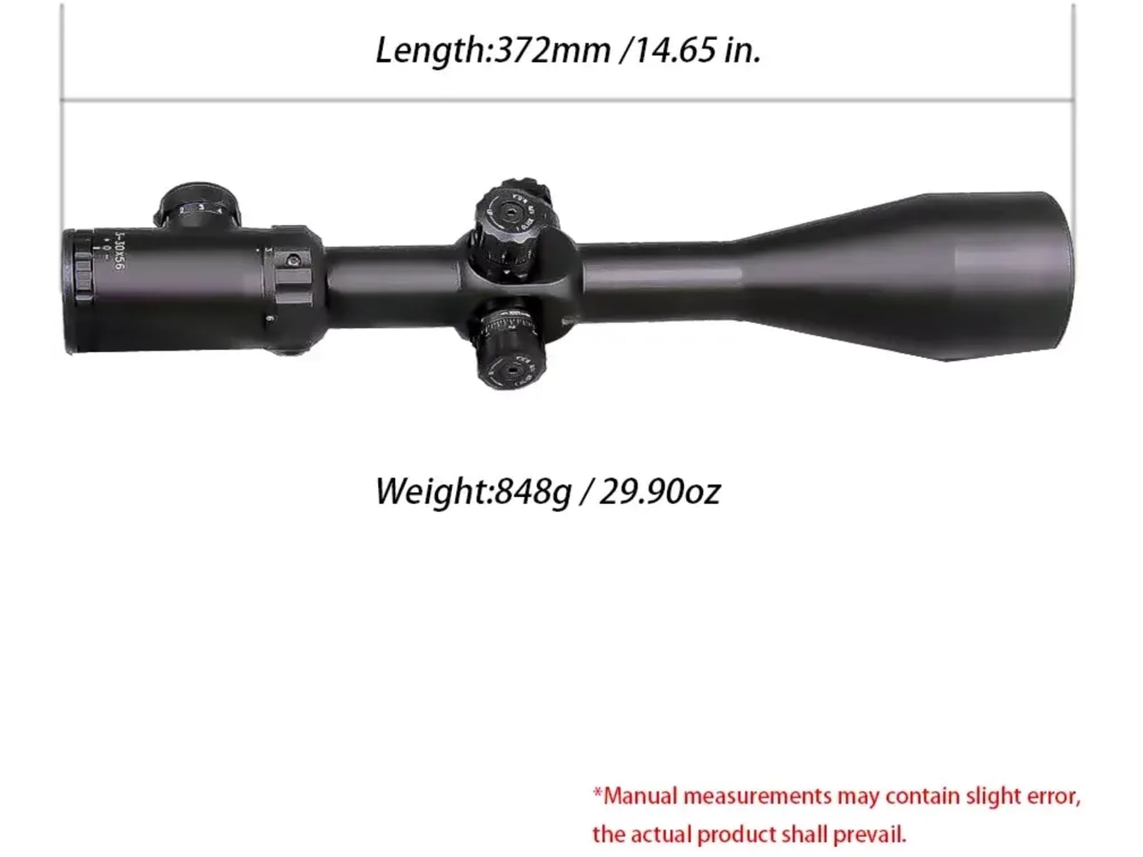 NightStar 3-30x56SFIR 30mm Tube Rifle Scope, Second Focal Plane, Illuminated Reticle, Black