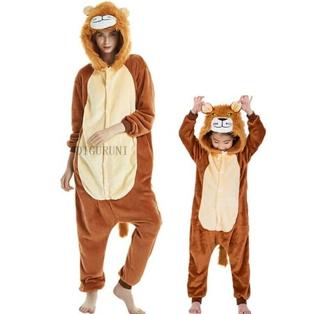 

CoCopeanut Adults All in One Winter Pink Stitch Pyjamas Cartoon Unicorn Onesies One Piece Pijama Hooded Sleepwear Women Men Animal Pajamas