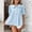 Blue, variant on Girls White Peter Pan Collar Ruffle Sleeve Cotton Blouse Kids Button Front Puff Top School Casual,Size 9 T