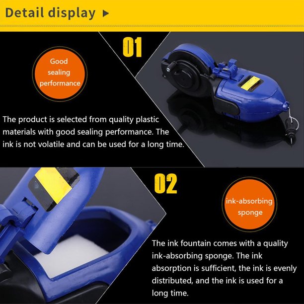 Herramienta de construcción para carpintería, marcador de tinta automático/Manual, línea de tiza para conducto de fuente, herramientas de medición de tinta de alambre de nailon de 30M ShuxiuWang 8390606310262
