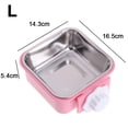thumbnail image 2 of Dog Bowl, Stainless Steel Removable Hanging Food Water Bowl,Pet Cage BowlspinkL, 2 of 8