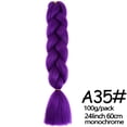 thumbnail image 1 of MISSQUEEN-Extensión de cabello trenzado sintético Jumbo para mujer, trenzas de color rosa, morado y amarillo, 24 pulgadas, 1 of 4
