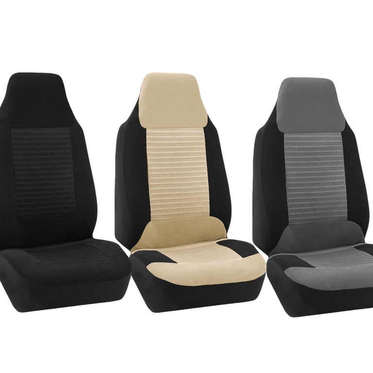 FH Group Premium Black Polyester Car Seat Covers, Universal Front photo 5