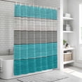 thumbnail image 5 of Turquoise Wood Grain Shower Curtain Set - 48" x 72" Washable Bathtub Curtain with 12 Hooks, Country Retro Wooden Plank Gray Waterproof Fabric Stall Shower Curtains for Bathroom/Bathtub Décor, 5 of 6