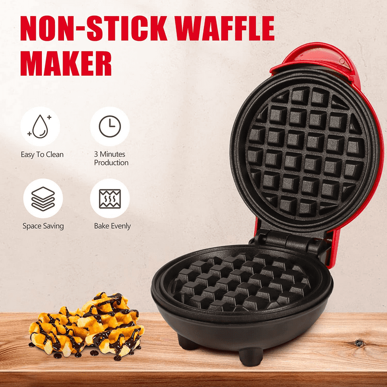 Mini Waffle Maker Machine, Electric Pancake Maker, Non-stick, Deep