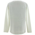 thumbnail image 4 of Womens Valentines Sweaters Generously Sized Heart Print Crewneck Sweater Long Sleeve Loose Knit Pullover Top White L, 4 of 5