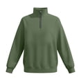 thumbnail image 6 of Nwiuh Boys Quarter Zip Pullover Long Sleeve Cotton Shirts Oversized Sweatshirts Kids Preppy Clothes Teens (Army Green, 5-6 Years), 6 of 6