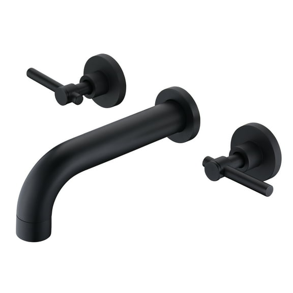 SUMERAIN Matte Black Bath Tub Faucet Set Wall Mount 3 Hole Bathtub Filler