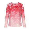 thumbnail image 4 of Prix Réduit! Aqestyerly Haut de Noël pour Femmes Liquidation Mode T-Shirt Décontracté à Manches Longues Col Rond Imprimé Blouse Tops, 4 of 5