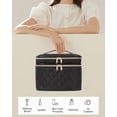 thumbnail image 2 of Relavel Travel Makeup Bag Organizer, Large Make Up Bag for Women, Double Layer Cosmetic Bag with Removable Dividers, Portable Makeup Case Storage, Black, 2 of 7