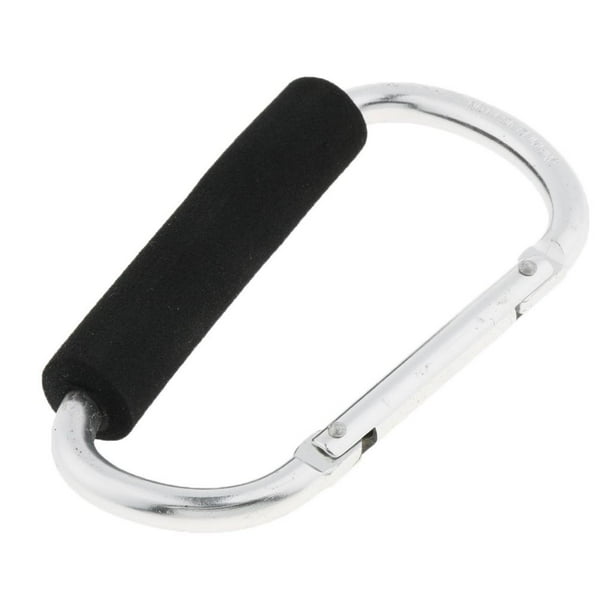 Mosquetón de aluminio portátil y ligero con cierre de seguridad y sin decoloración. Plata de 9 mm