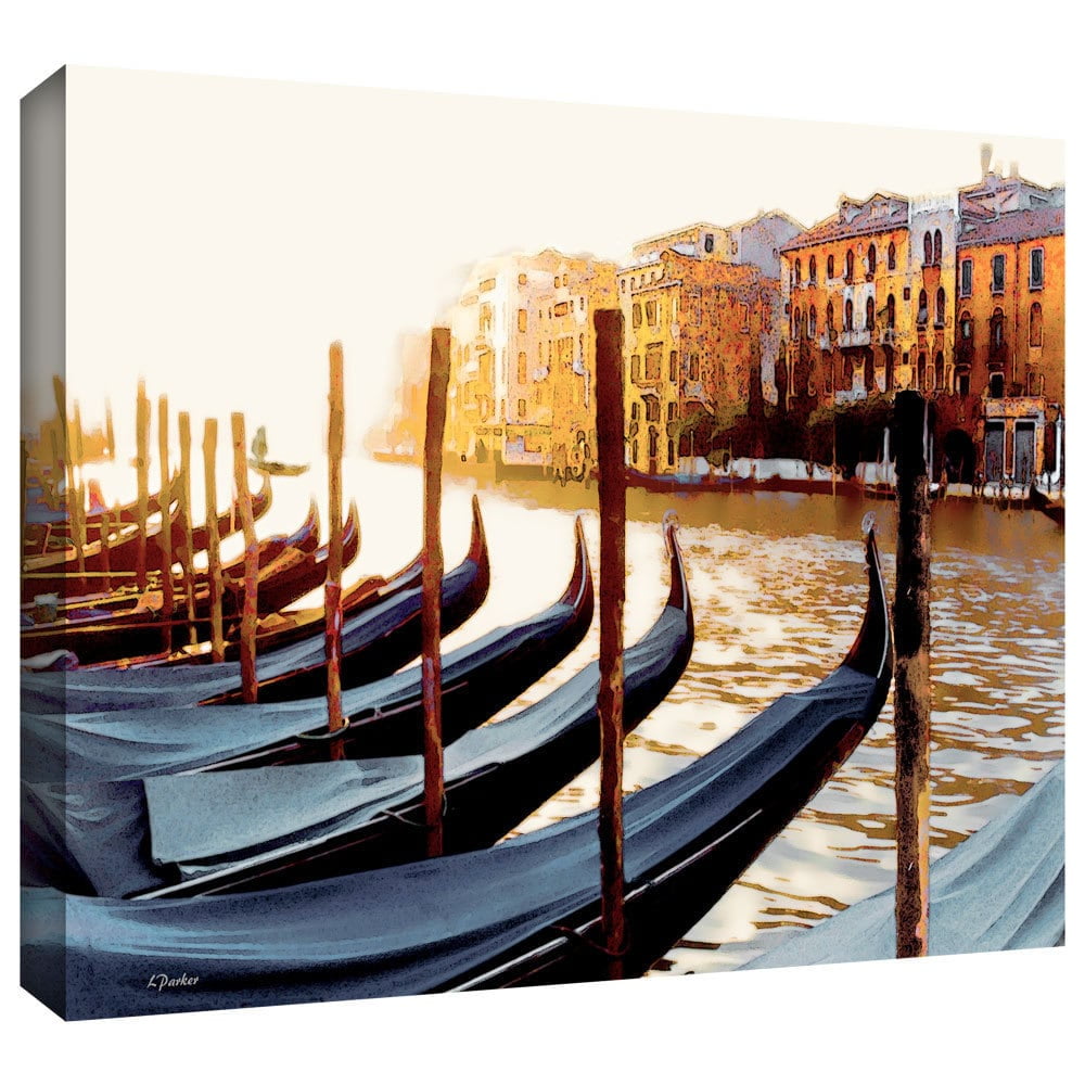 ArtWall Linda Parker "Gondolas Of Venice " Gallery-Wrapped Canvas