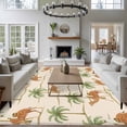 thumbnail image 3 of Large Area Rugs for Living Room Bedroom, Date Coconut Tree 8'x10' Rug Washable Carpet Runner Indoor Outdoor, Desert Camels Botanical Tropical Beige Non Slip Floor Mats Rug for Kitchen, Patio, 3 of 8