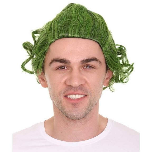HPO Adult Green Men's Wig | Movie Cosplay Halloween Wig | Premium Breathable Capless Cap