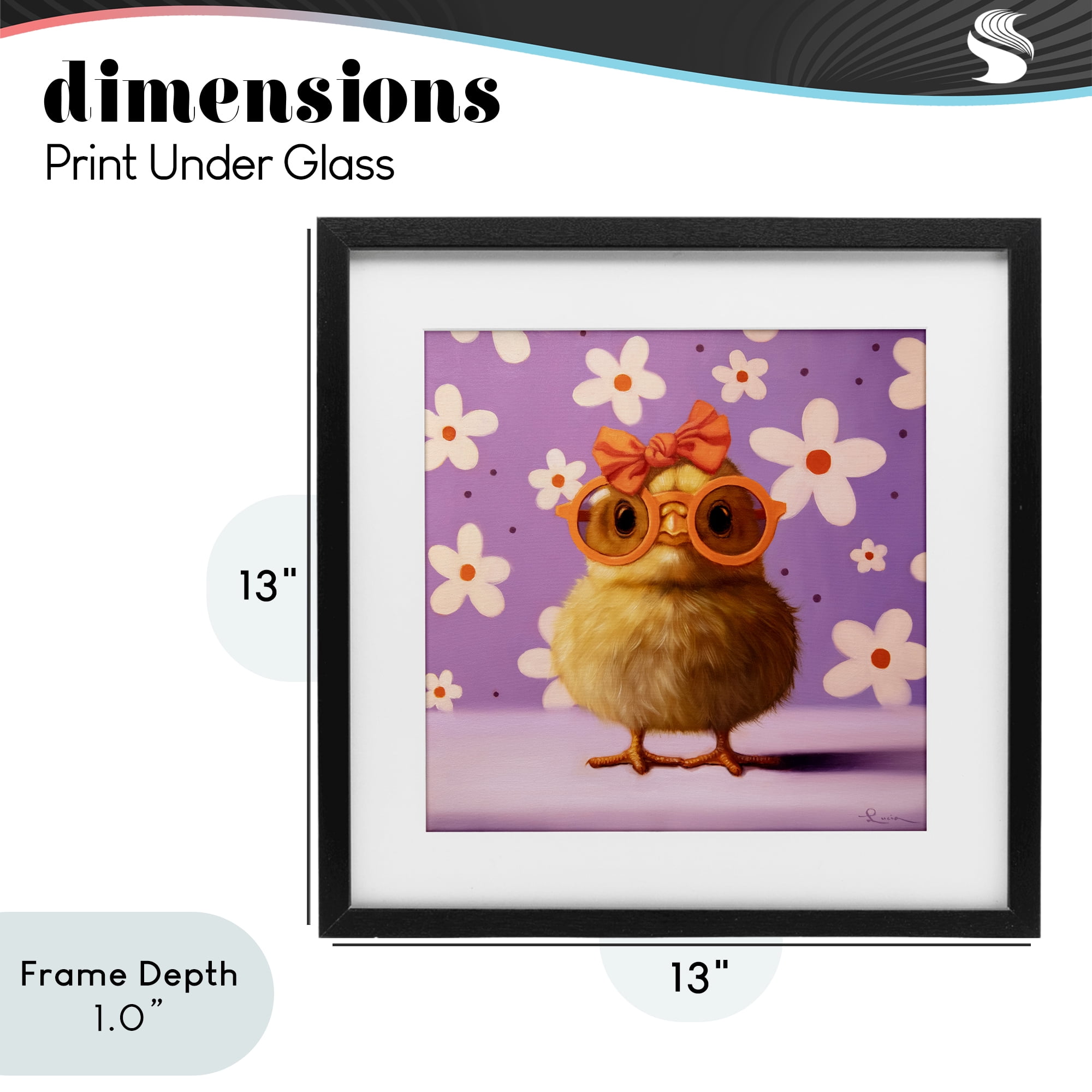 Stupell Industries Bow Peep Groovy Chick Black Framed Print Under Glass, design by Lucia Heffernan