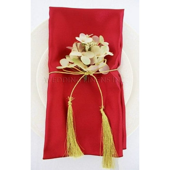 Wedding Linens Inc. (10pcs) 20'' x20" Satin Table Napkins for wedding Party Decoration eventss - Apple Red