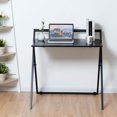 thumbnail image 3 of Costway Folding Computer Desk PC Laptop Table Study Workstation Wood Top Metal Frame New, 3 of 10