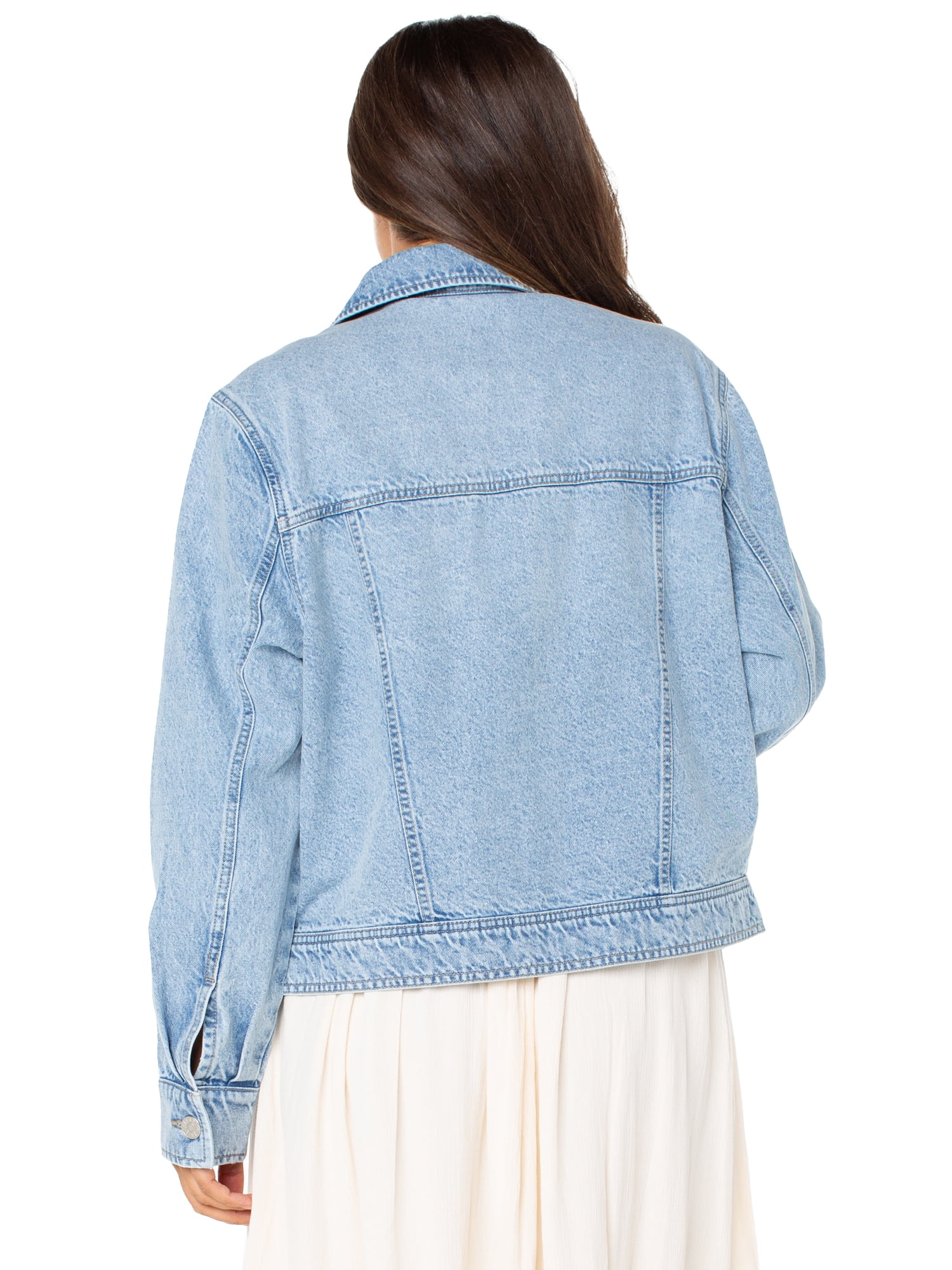 Celebrity Pink Women's Oversized Boyfriend Denim Jacket, Sizes XS-XXXL