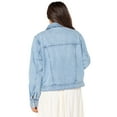 thumbnail image 2 of Celebrity Pink Women's Oversized Boyfriend Denim Jacket, Sizes XS-XXXL, 2 of 6