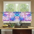 thumbnail image 4 of Yayeee Kitchen Curtains Tier Set of 2 Light Filtering 57"x36" Over Sink Window Panels, Pastel Pink Marble Pattern, 4 of 7
