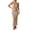 Khaki, variant on Women's Cable Knit Spring Break Deep V Neck Cover Up Cami Bikini Cover Up Calf Length Beach Crochet Knit Curvy Brown Medium