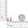 thumbnail image 3 of Gem Stone King 14K Yellow Gold Pink Created Sapphire and Blue Created Sapphire Drop Dangle Earrings for Women (2.28 Cttw, Gemstone September Birthstone, Round 6MM and 3MM), 3 of 3