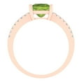 thumbnail image 4 of 1.62 ct Princess Cut Natural Peridot Solitaire with Simulated Diamond Accents 18K Rose Gold Womens Engagement Ring, 4 of 5