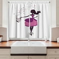 thumbnail image 2 of Ambesonne Cartoon Kitchen Curtains, Girl Butterfly Cage, 55"x45", Dark Magenta Dark Brown, 2 of 3