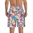 thumbnail image 3 of KLL Watercolor Owl Men's Casual Summer Beach Shorts Hawaiian Shorts with Pockets-Medium, 3 of 5