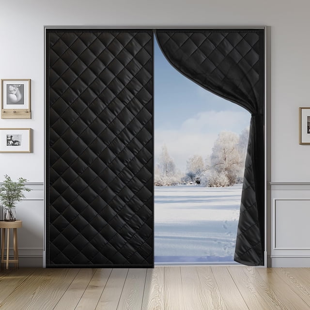 Cortina de puerta magnética con aislamiento térmico Homealexa 72x80