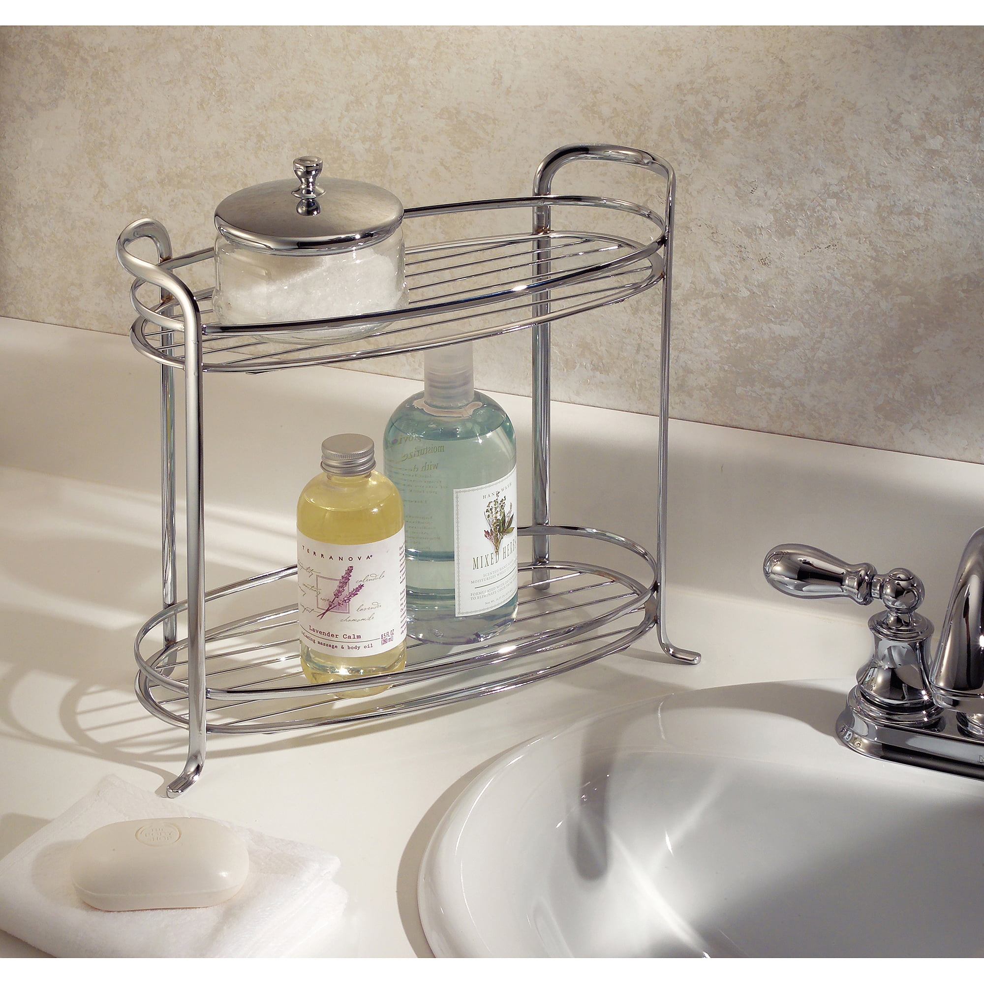 Interdesign Axis Free Standing Bathroom Storage Shelves For Towels