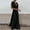 Black, variant on Women Wrap V Neck Ruffle Sleeve Tiered Midi Dress Tie Waist A Line Long Party Dress Evening Gown Size 14 Long Slit Dresses And Champagne Dresses for Women Petite Dresses for Women Party Gown for Party