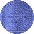 thumbnail image 1 of Ahgly Company Machine Washable Indoor Round Persian Blue Traditional Area Rugs, 3' Round, 1 of 4