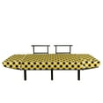 thumbnail image 3 of Geometric Futon Couch, Argyle Pattern with Rhombuses and Dotted Lines Grid Plaid Design, Daybed with Metal Frame Upholstered Sofa for Living Dorm, Loveseat, Yellow Black and White, by Ambesonne, 3 of 4