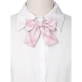 thumbnail image 4 of INSPIRE CHIC Women's Cute Plaid Elastic Strap Pre-tied Bow Ties Light Pink One Size, 4 of 6