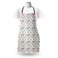thumbnail image 3 of Floral Apron, Spiraling Rose Motifs on Branches with Leaves, Unisex Kitchen Bib with Adjustable Neck for Cooking Gardening, Adult Size, Reseda Green Pink White, by Ambesonne, 3 of 4