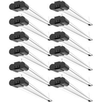 Sunco 12 Pack LED Shop Lights for Workshop 4FT, Linkable Garage Lighting, 4500 LM, 40W (150W Equivalent), 5000K Daylight, Surface Suspension Mount, 48 Inch Integrated Fixture, Black.