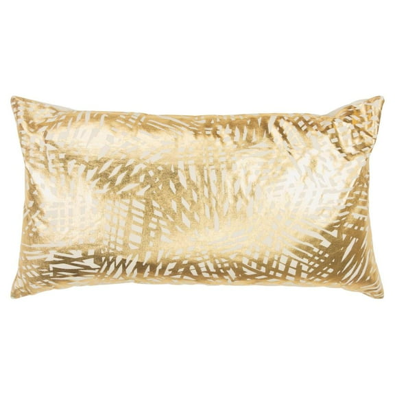 Rizzy Home 14" x 26" Poly Filled Pillow with Cotton Cover in Gold