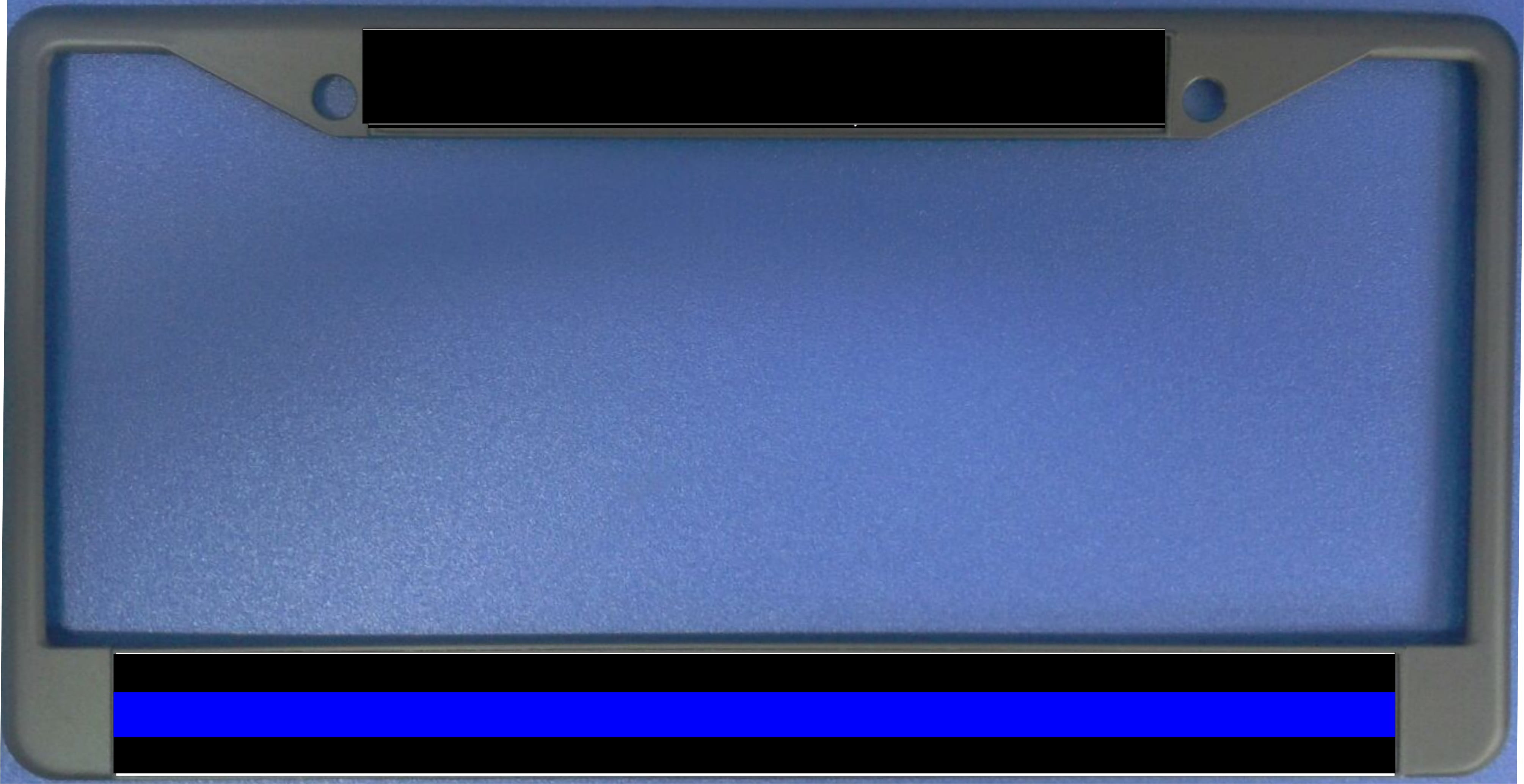 BIN SHANG Reflective Thin Blue Line Support Police Black License Plate Frame Top N Bottom