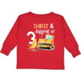 thumbnail image 3 of Inktastic Three and Digging It Bulldozer 3rd Birthday Boys or Girls Long Sleeve Toddler T-Shirt, 3 of 5