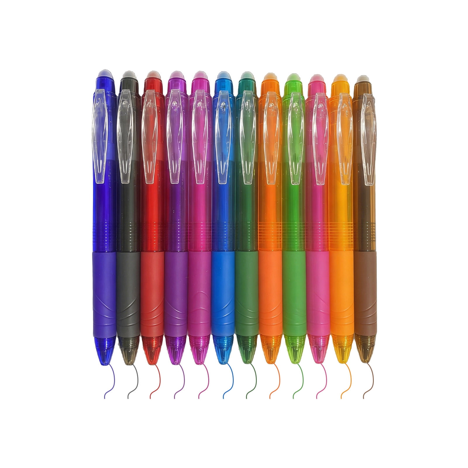12-pack Retractable Erasable Gel Pens with Multi-color Thermal Sensitive Ink, 0.7mm Fine Point Pens for Office Note-taking, Journaling & Planning, AKLJWH