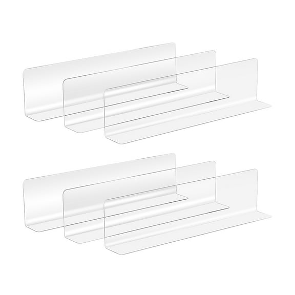6pcs Transparent Shelf Dividers Clear Sorting Blockers for Supermarket Shelves 28cm Organizers