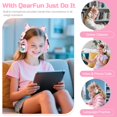 thumbnail image 4 of Auriculares infantiles QearFun con orejas de gato, con micrófono, con cable, plegables, rosa, 4 of 7