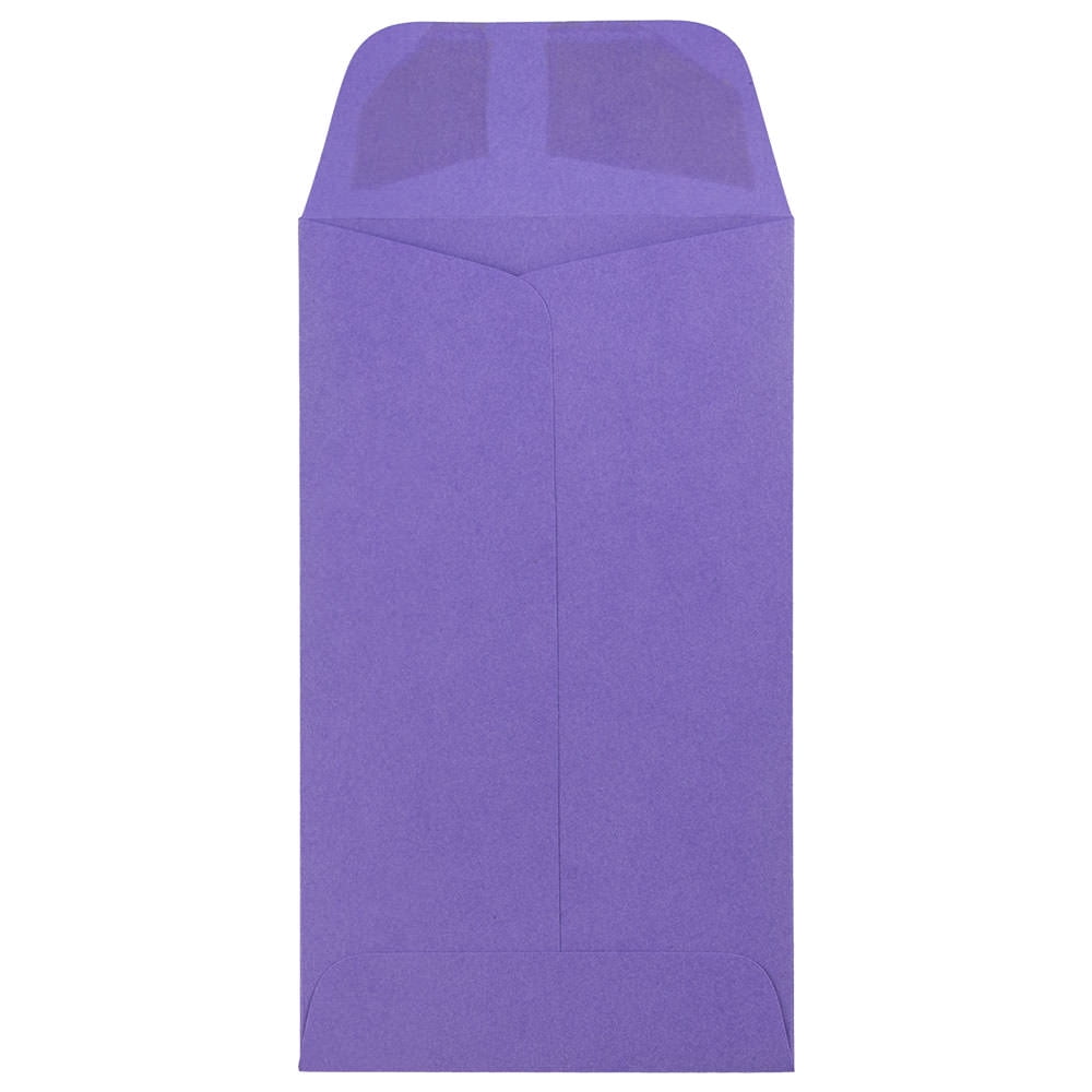 JAM Paper #6 Coin Envelopes, 3 3/8 x 6, Violet, 100 per Pack