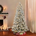 thumbnail image 3 of 6.5' Pre-lit Flocked Virginia Pine Artificial Christmas Tree, 787 Tips, 300 UL-Listed Clear Lights, Metal Stand, 3 of 5
