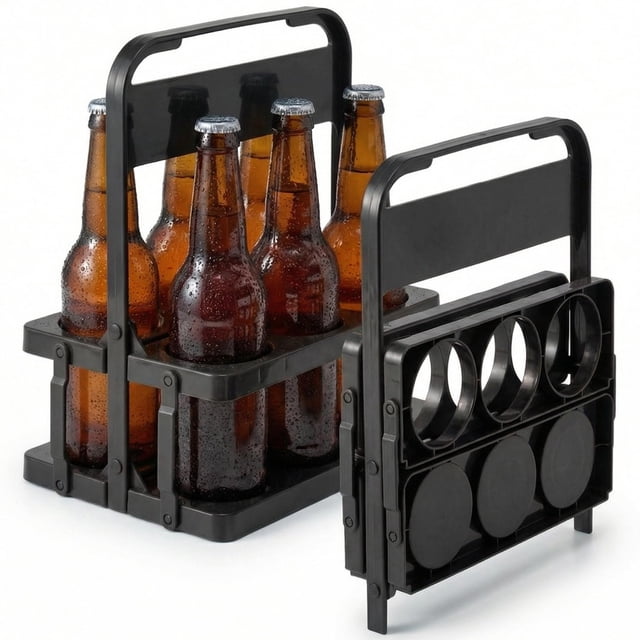 Portavasos plegable Li & Zhao de 12 vasos, 2 unidades, negro