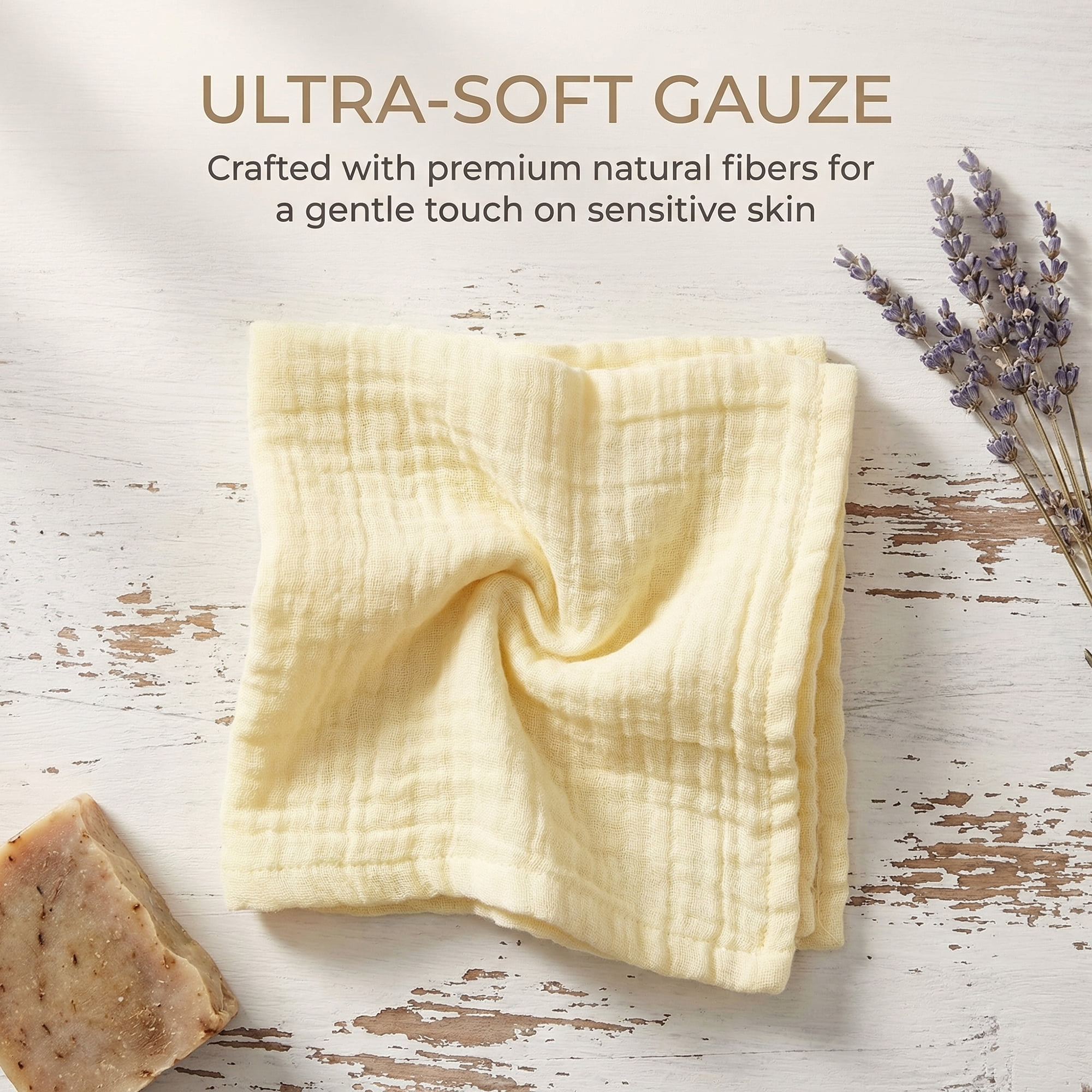 Unique Bargains 12" X 12" Cotton Washcloths Absorbent Reusable Washcloths Yellow 4pk