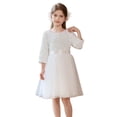thumbnail image 2 of ZHOGXU Big Kids Girls Dress Long Sleeve Round Neck Sequins Mesh Comfortable Stylish Dresses For Party And Performance White 15-16 Years, 2 of 6