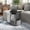 Ebony Black and Slate Gray, variant on LEDREM Multifunctional Round Bedside Table with Power Socket, Stable U-Shape Support Leg Accent Table, Quick Assembly Side Table with Large Capacity Fabric Storage Bin for Apartment, Dorm