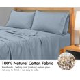 thumbnail image 5 of Royale Linen 300 Thread Count 100% Long Staple Combed Cotton Flat Sheet -Super Soft - Top Sheet - Queen Flat Sheet Sold Separately - Breathable Cool & Crisp Percale Flat Sheet Only (Queen, Lake Blue), 5 of 10